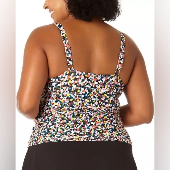 Anne Cole Confetti Twist Underwire Tankini Swim Top size 24W - Picture 2 of 7